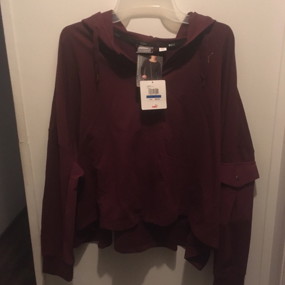 Dark purple/ burgundy cropped full zip hoodie